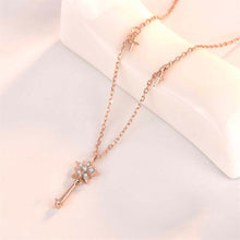 925 Sterling Silver CZ Star Wishing Stick Necklace