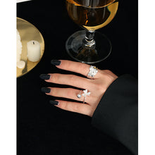 CZ Flowing River 925 Sterling Silver Adjustable Ring