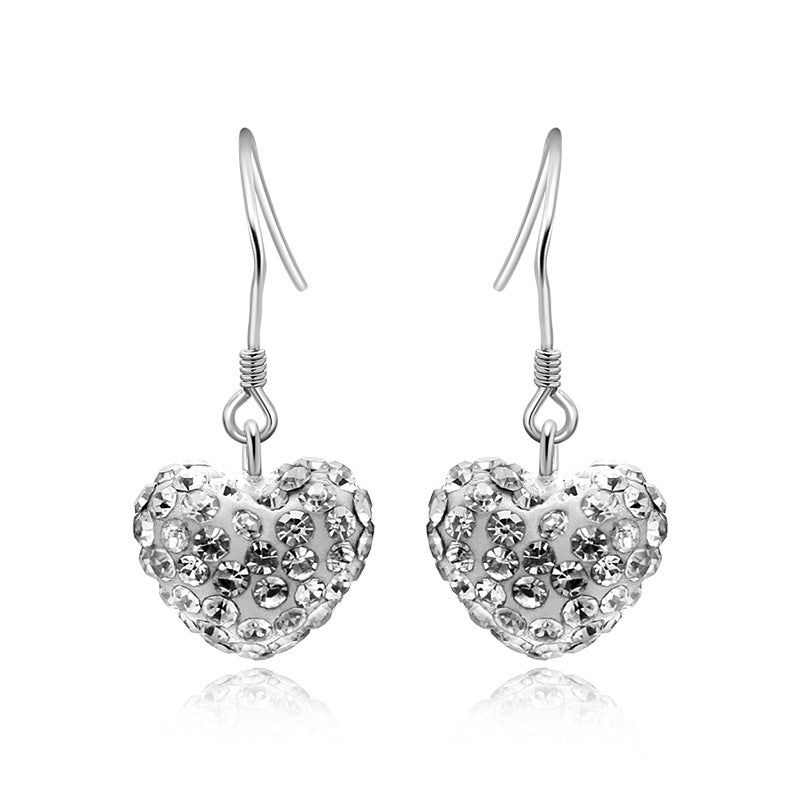 Trendy Elegant Heart Hook Earrings in 925 Sterling Silver