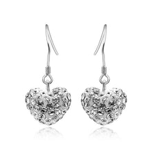 Trendy Elegant Heart Hook Earrings in 925 Sterling Silver