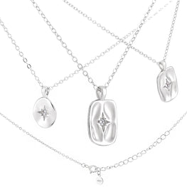Women’s Shining CZ Star Geometry 925 Sterling Silver Necklace