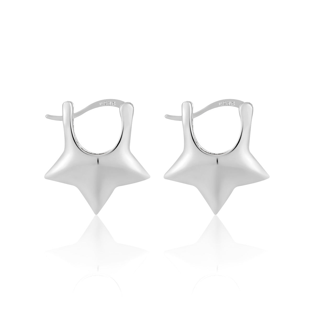 Cute Mini Star 925 Sterling Silver Hoop Earrings