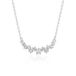 Women Irregular CZ 925 Sterling Silver Necklace