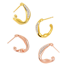 Casual CZ Irregular Circle 925 Sterling Silver Hoop Earrings
