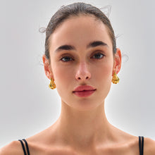 Exaggerated 999 Pure Silver Golden Irregular Hollow Conch Earrings