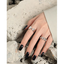 Adjustable Hollow Twisted Chain 925 Sterling Silver Ring