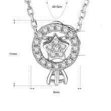 Honey CZ Circles Star 925 Sterling Silver Necklace