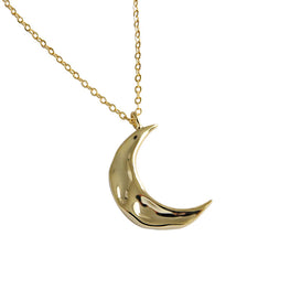 Minimalist Irregular Crescent Moon Necklace in 925 Sterling Silver