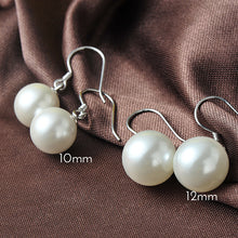 Elegant Big Shell Pearl Earrings in 925 Sterling Silver