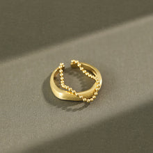 Fashion Double Layer Beads Chain 925 Sterling Silver Adjustable Ring