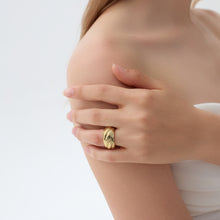 Bold Chunky Electroforming Twill Pattern Sterling Silver Ring