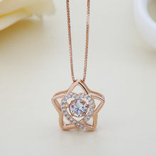 Fashion Star Heart CZ Pendant - 925 Sterling Silver