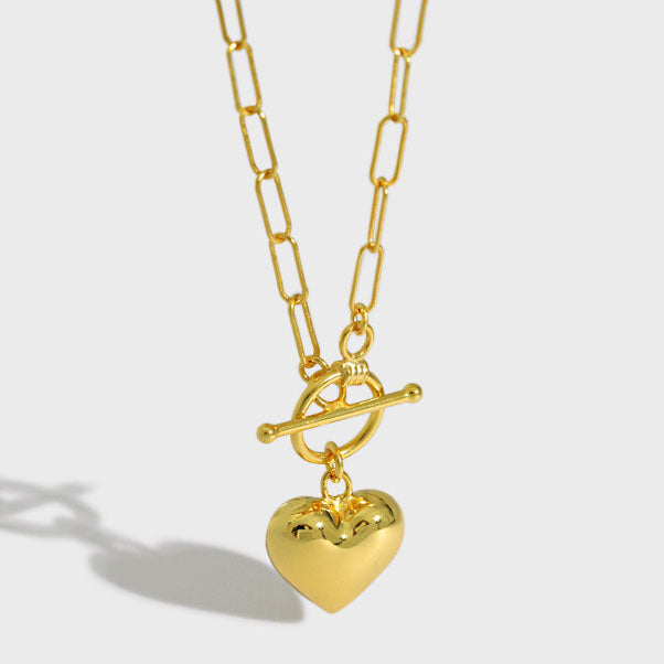Women's Simple Love Heart 925 Sterling Silver Necklace