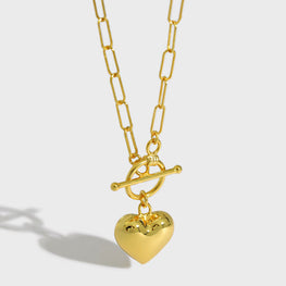 Women's Simple Love Heart 925 Sterling Silver Necklace