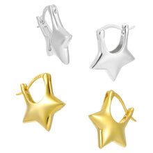 Cute Mini Star 925 Sterling Silver Hoop Earrings
