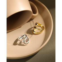 Adjustable 925 Sterling Silver Wide Double Layer Hollow Cross Ring