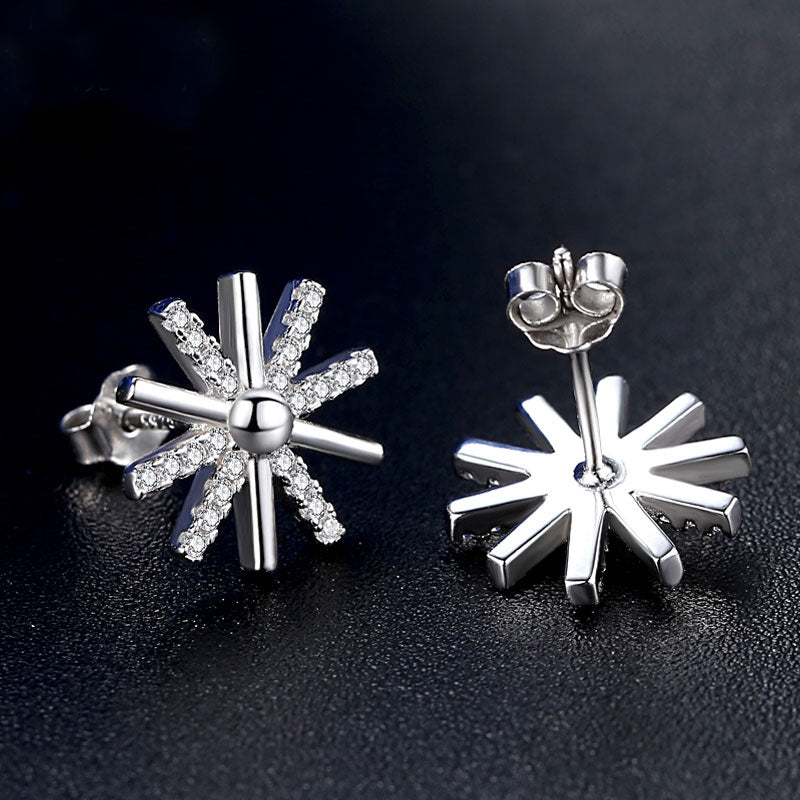 Trendy Sunflower 925 Sterling Silver Stud Earrings