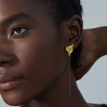 Chunky 999 Pure Silver Triangle Wings Earrings for Women