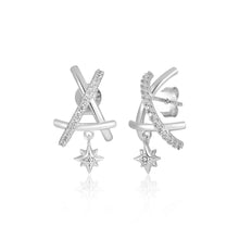 Graduation CZ Sun Drops Triangle 925 Sterling Silver Earrings