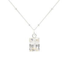 Geometry Fading Color CZ 925 Sterling Silver Necklace