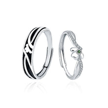 Adjustable Lucky Four Leaf Clover CZ Sterling Silver Ring