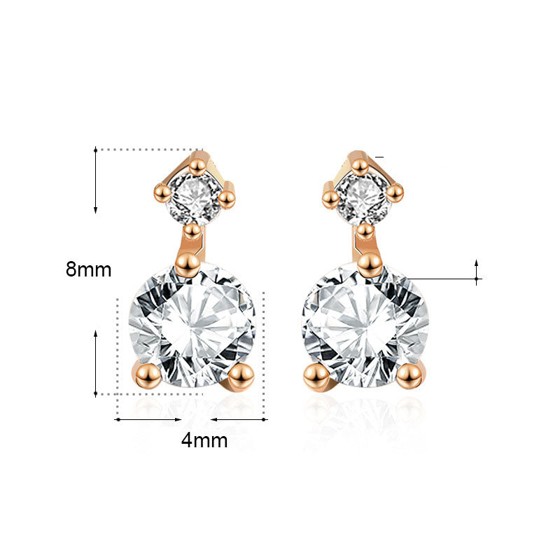 Classic Round CZ Stud Earrings in 925 Sterling Silver