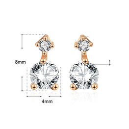Classic Round CZ Stud Earrings in 925 Sterling Silver