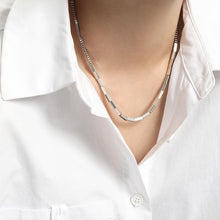 Minimalist S925 Pure Silver Rectangular Tube Necklace