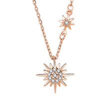 Sweet CZ Sun Shines Star Necklace in 925 Sterling Silver