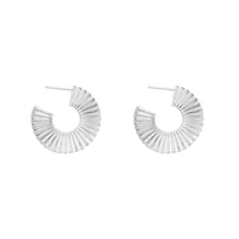 Women Sector Circle 925 Sterling Silver Hoop Earrings