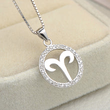 Personalized Zodiac Pendant in 925 Sterling Silver with CZ
