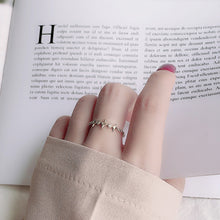 Adjustable 925 Sterling Silver CZ Quadrangular Stars Ring