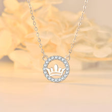Elegant CZ Queen's Crown 925 Sterling Silver Necklace