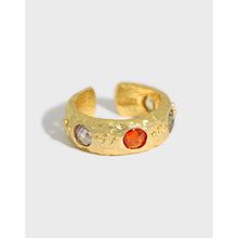 Colorful CZ 925 Sterling Silver Adjustable Ring