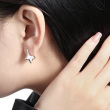 Cute Mini Star 925 Sterling Silver Hoop Earrings