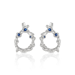 Irregular Hollow CZ Waterdrop 925 Sterling Silver Stud Earrings