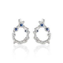 Irregular Hollow CZ Waterdrop 925 Sterling Silver Stud Earrings