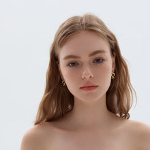 Honey Moon Hollow Heart 999 Sterling Silver Stud Earrings