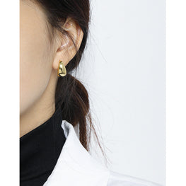 Minimalist Geometric Oval S925 Pure Silver Ear Nail
