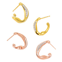 Casual Micro Setting CZ Irregular Circle Hoop Earrings