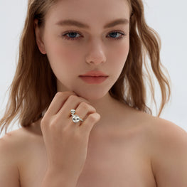 Holiday 999 Sterling Silver Adjustable Bubble Knot Ring