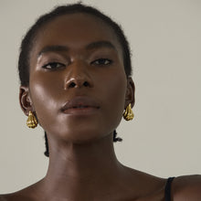 Exaggerated 999 Pure Silver Golden Irregular Hollow Conch Earrings