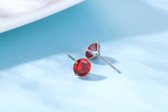 Simple CZ White 925 Sterling Silver Round Stud Earrings