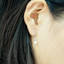 Simple U Created Pearl 925 Sterling Silver Earrings