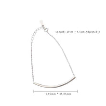 Fashion Curve Bend Cable 925 Sterling Silver Foot Anklet
