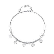 Fashion Dangle Silver Bean 925 Sterling Silver Double Layer Foot Anklet