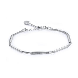 Fashion Double Layer 925 Sterling Silver Box Bracelet