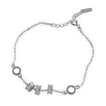 CZ Lucky Transfer Beads Circles 925 Sterling Silver Bracelet