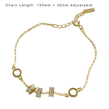 CZ Lucky Transfer Beads Circles 925 Sterling Silver Bracelet