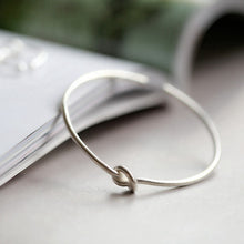 Love Single Knot 925 Sterling Silver Cuff Bracelet